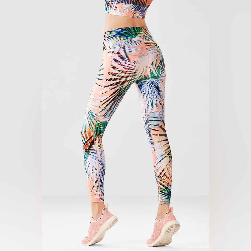 030 Fabletics Define PowerHold® High-Waisted 7/8 Legging Marbella Print M